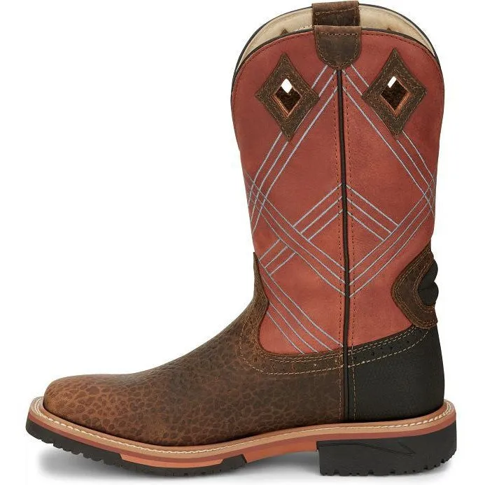 Justin Men's Dalhart 12" Waterproof Western Work Boot -Brown- SE4216