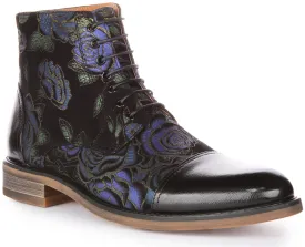 Justinreess England Adam Floral In Black Blue For Men