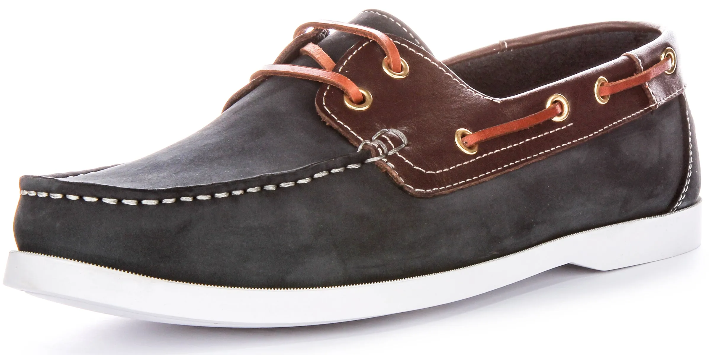 Justinreess England Bay In Navy Brown For Men