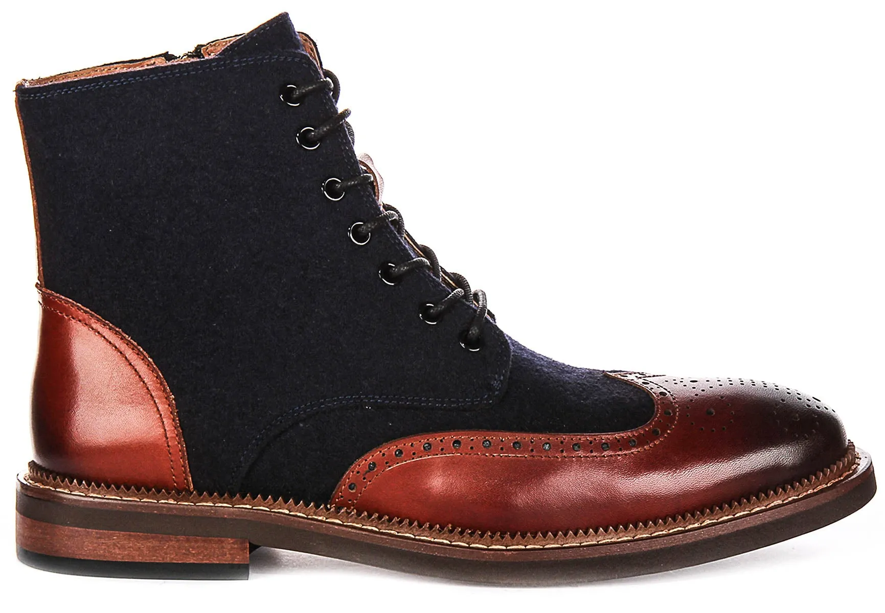 Justinreess England Clifford In Navy Brown For Men