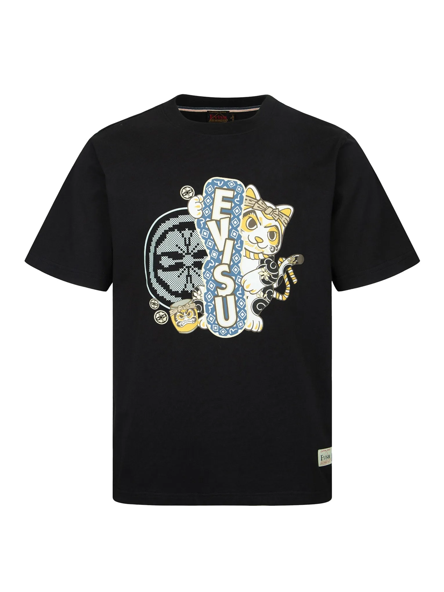 Kamon and Fortune Cat Print T-shirt