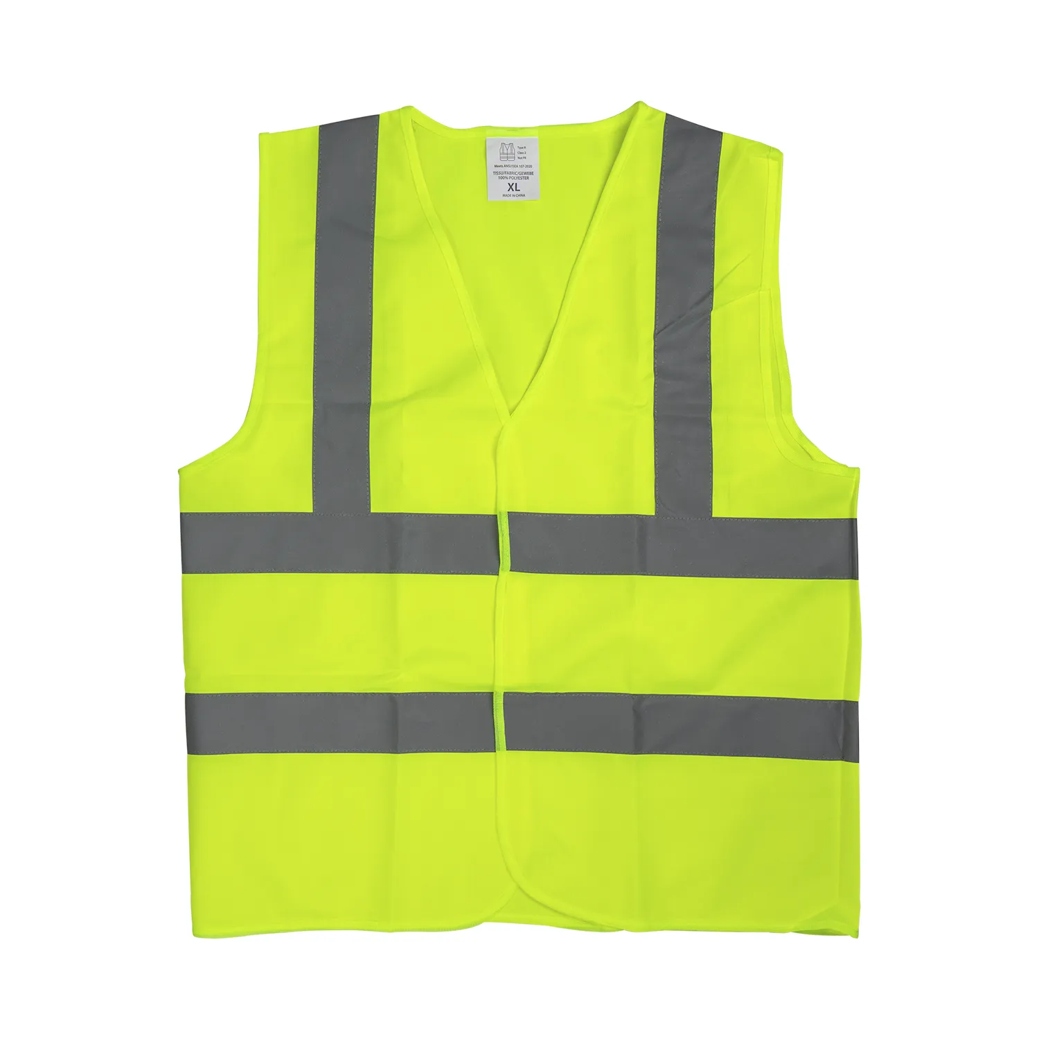 Karat High Visibility Reflective Safety Vest with Velcro Fastening (Yellow), X-Large - 1 pc