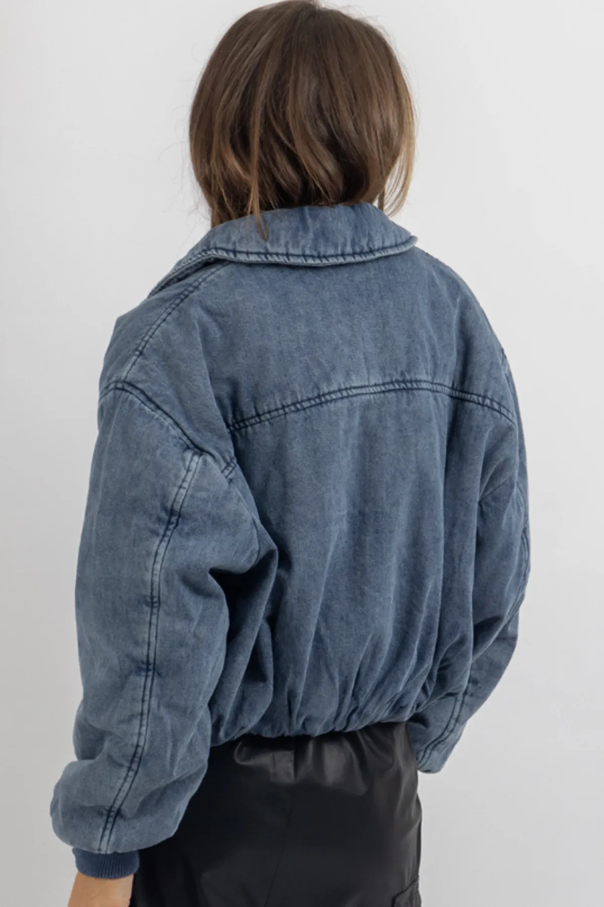 KARINA DENIM BOMBER JACKET