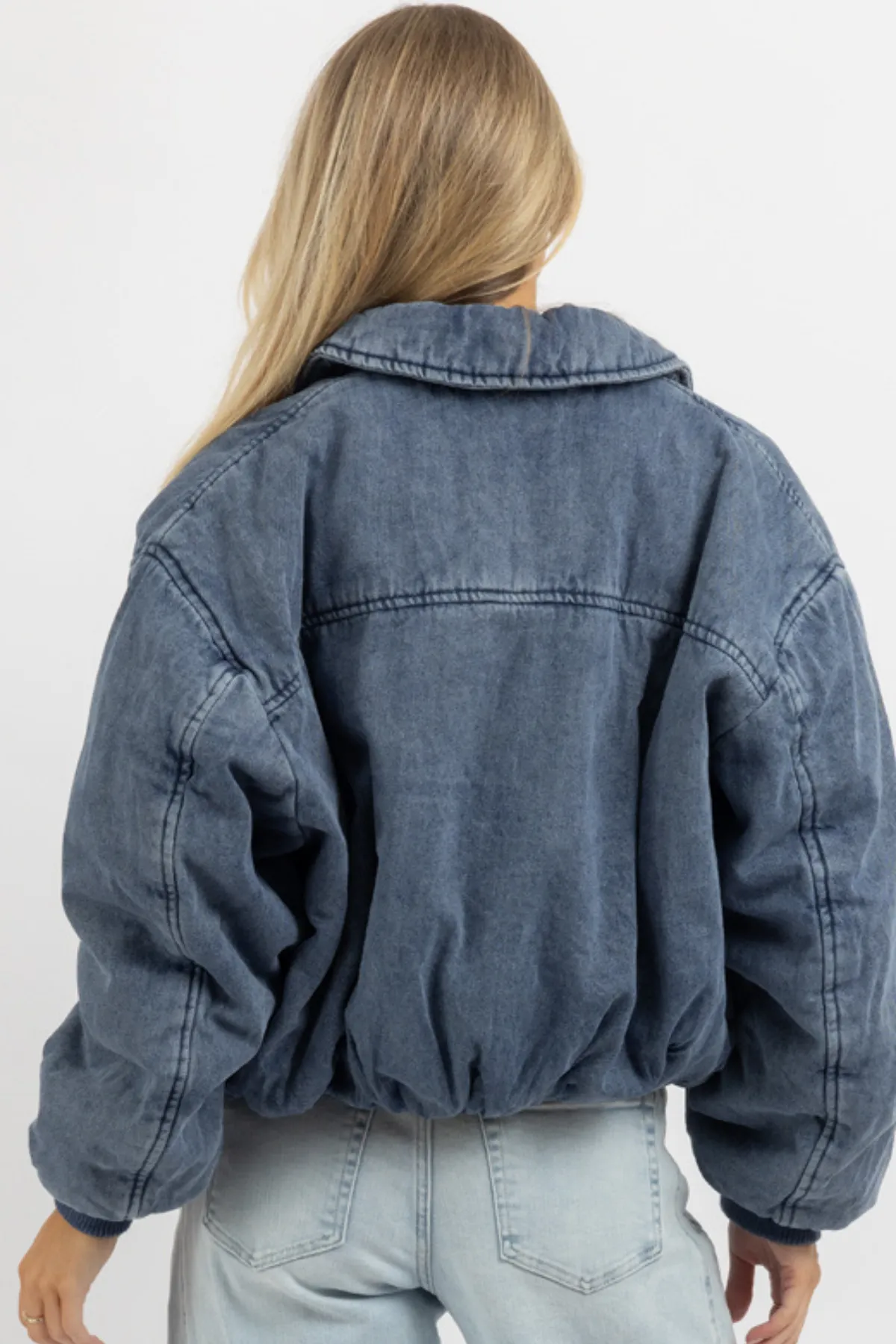 KARINA DENIM BOMBER JACKET