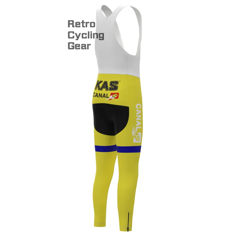 KAS Yellow Retro Long Sleeve Cycling Kit