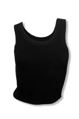 KatieJ NYC Tween Livi Long Ribbed Tank - Black