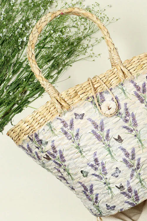 Kauna Grass Lavender Boat Basket