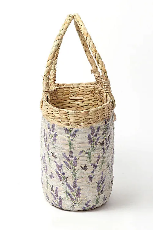 Kauna Grass Lavender Boat Basket