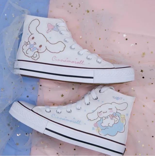 Kawaii Pink High Top Canvas Sneakers Shoes SK376