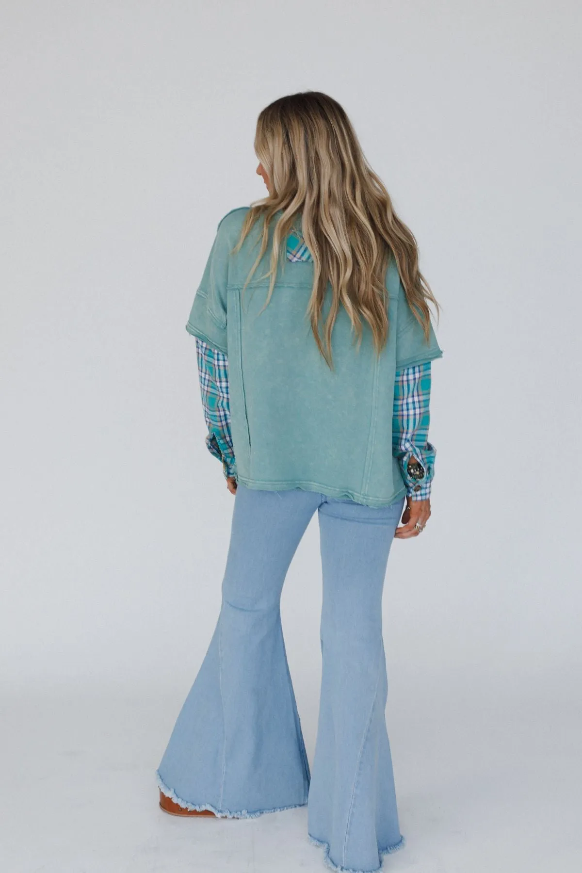 Keep Me Plaid Top - Teal