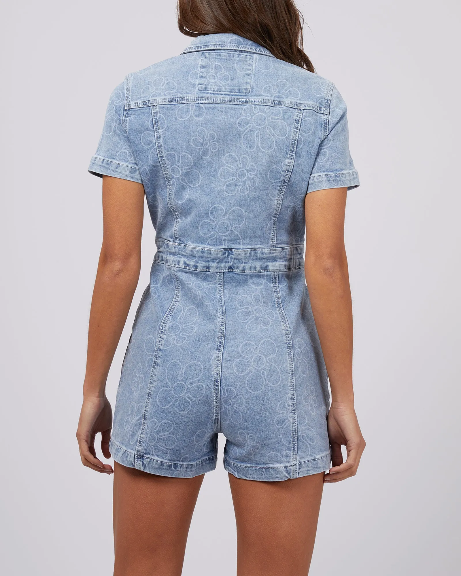 Kendrick Denim Playsuit Light Blue