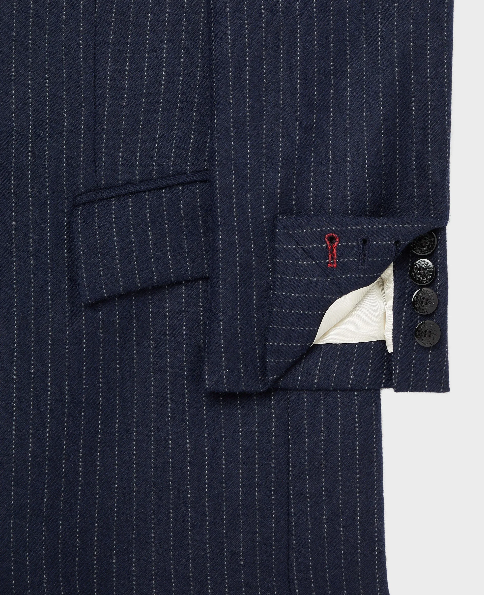 Kensington Single-Breasted Pinstripe Coat