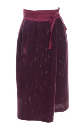 Kenzo Rare "Jap" Label Unique Burgundy Wool Wrap Style Skirt