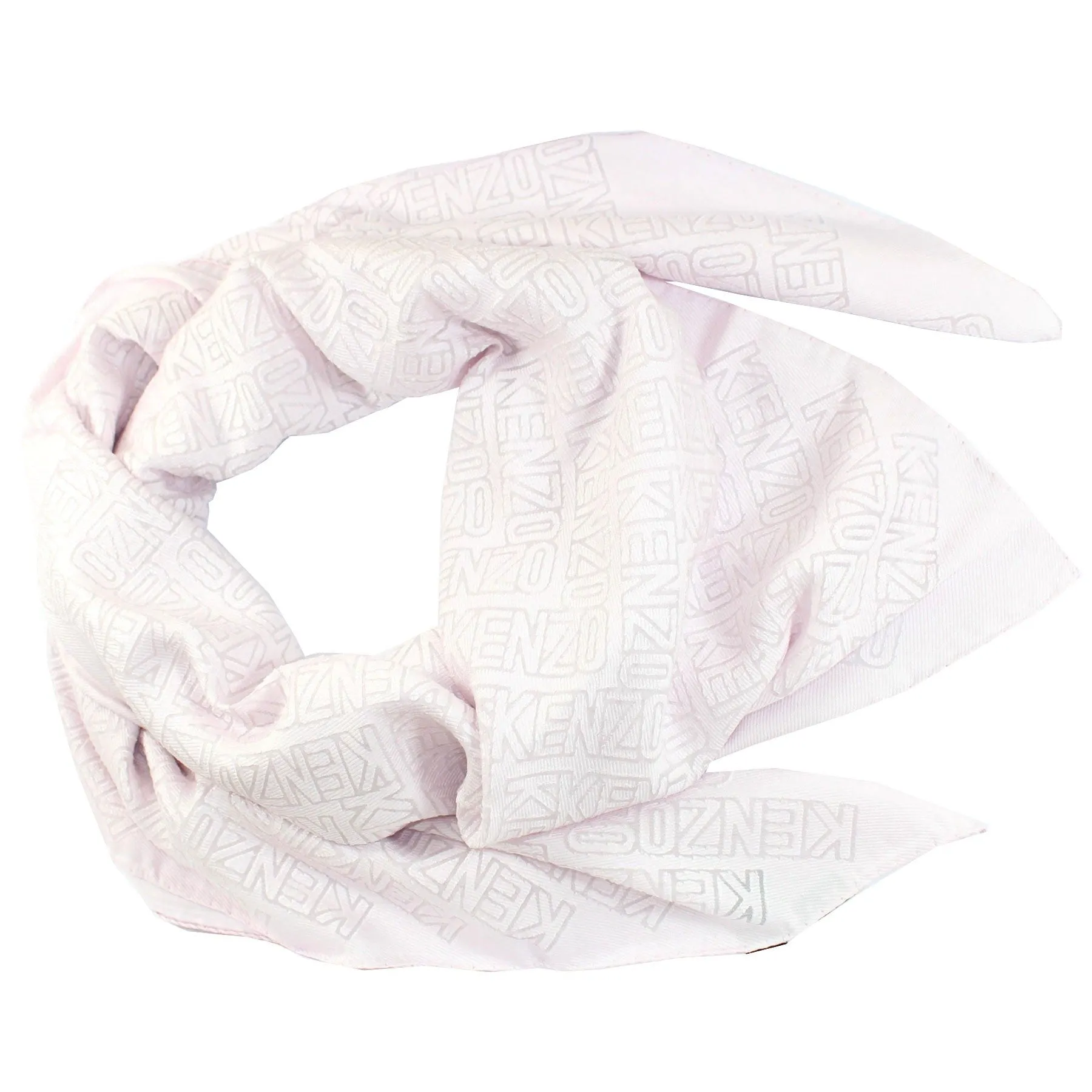 Kenzo Scarf Light Pink Logo Design - Extra Large Modal Silk Wrap SALE