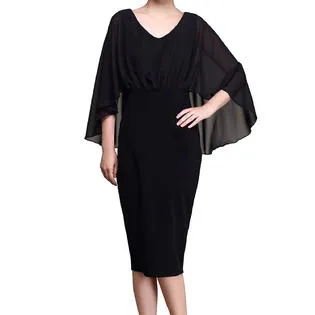 Ketty More Women Thin Floucing Wrapped Sleeves Slim Dress - KMWDC977