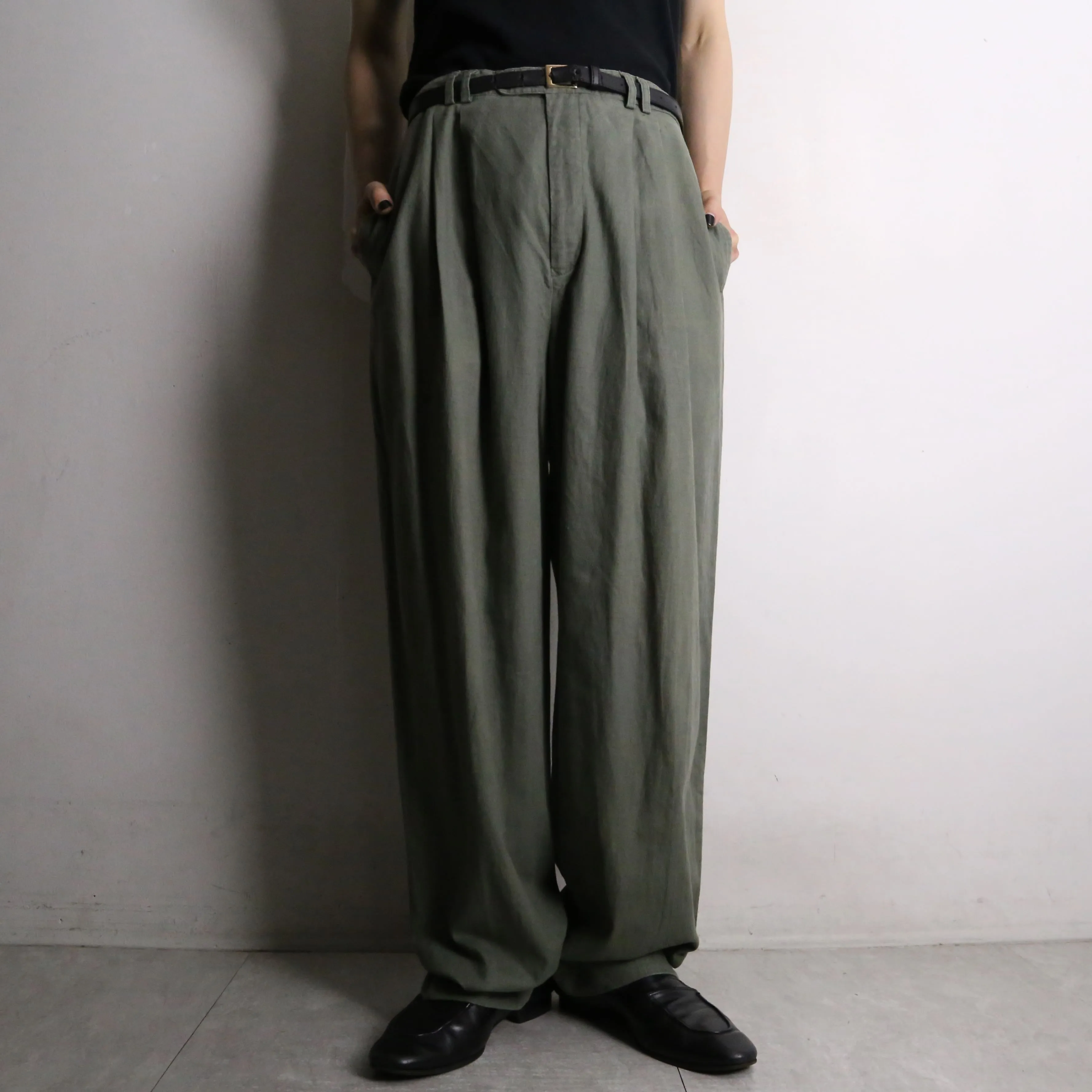 khaki cotton easy pants