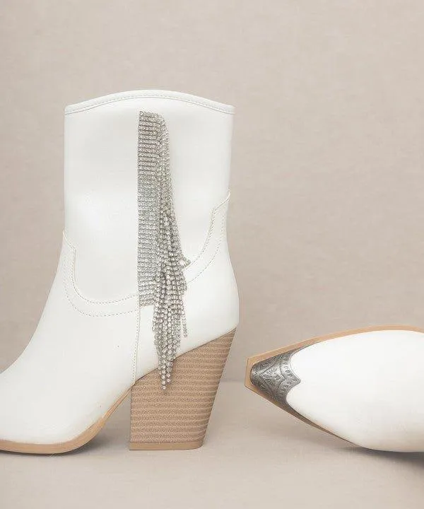 Kia Rhinestone Fringe Boots