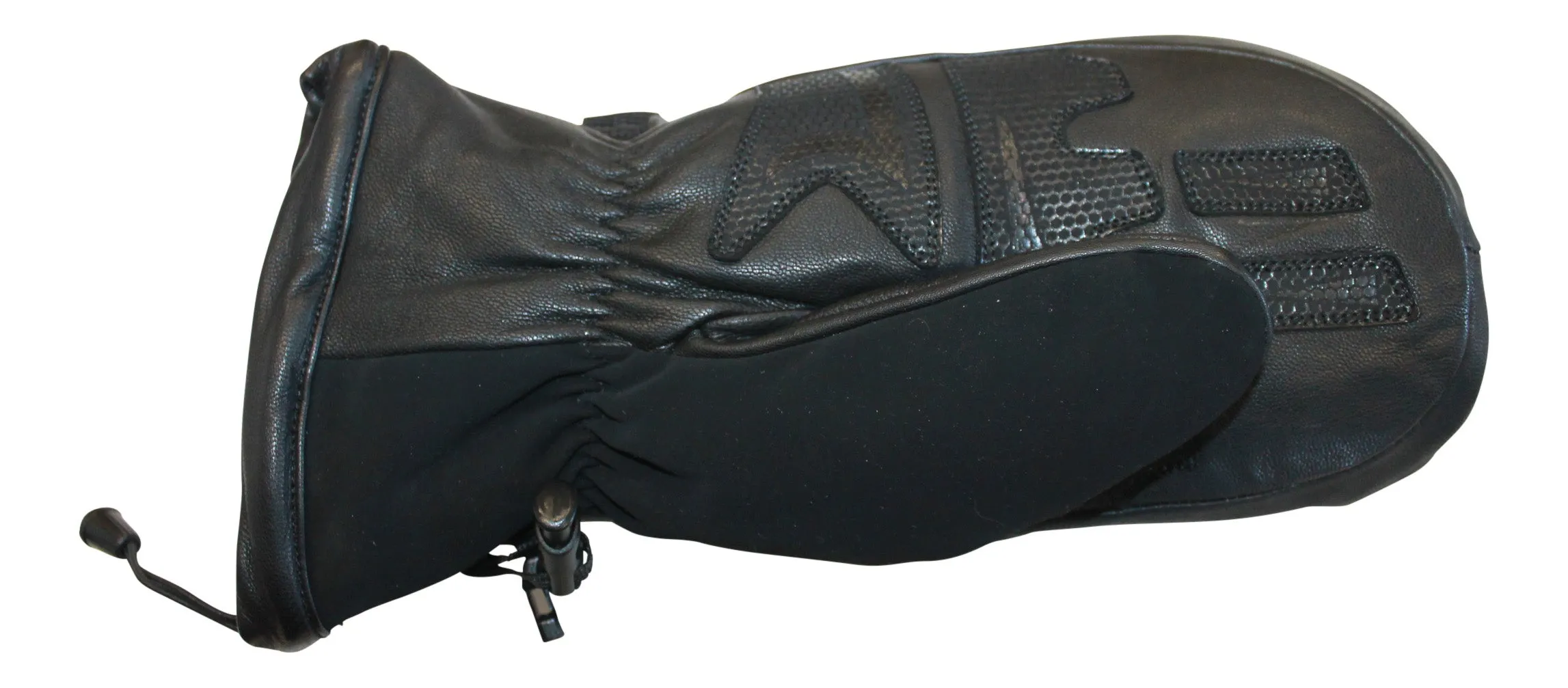 Kids Edge Goat Skin Leather Ski Mitten- Black