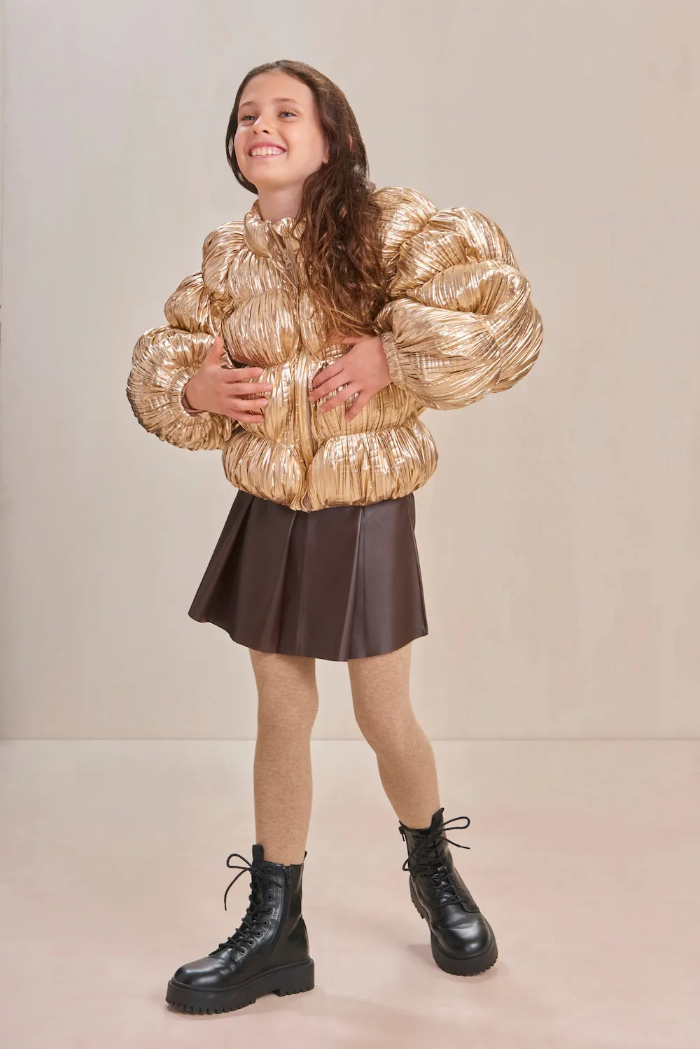 KIDS FRANNIE PUFFER - GOLD FOIL