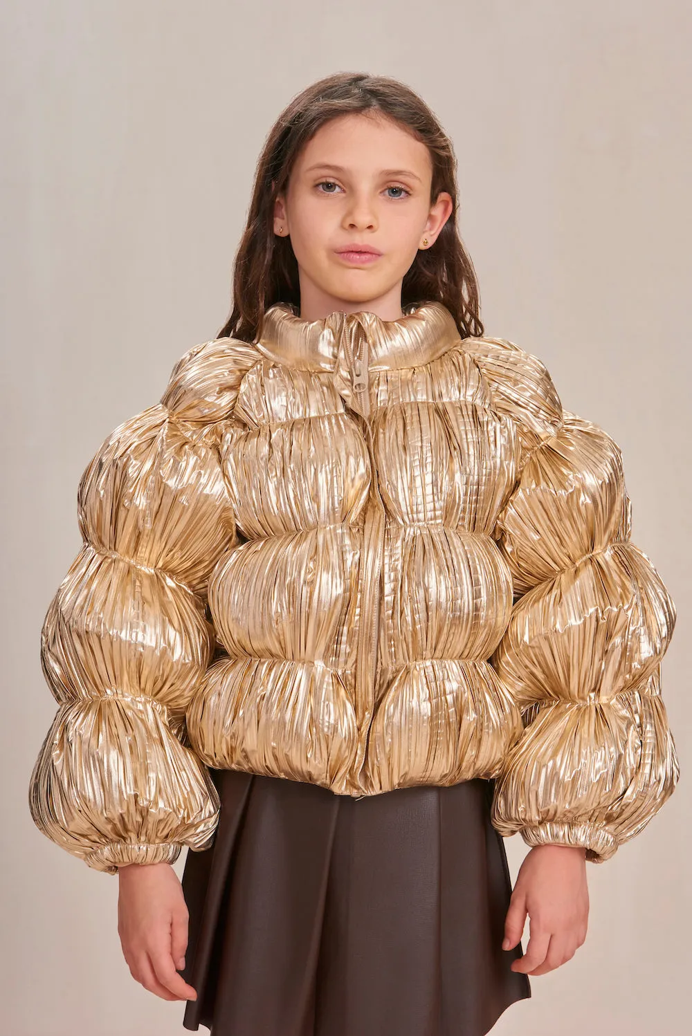 KIDS FRANNIE PUFFER - GOLD FOIL