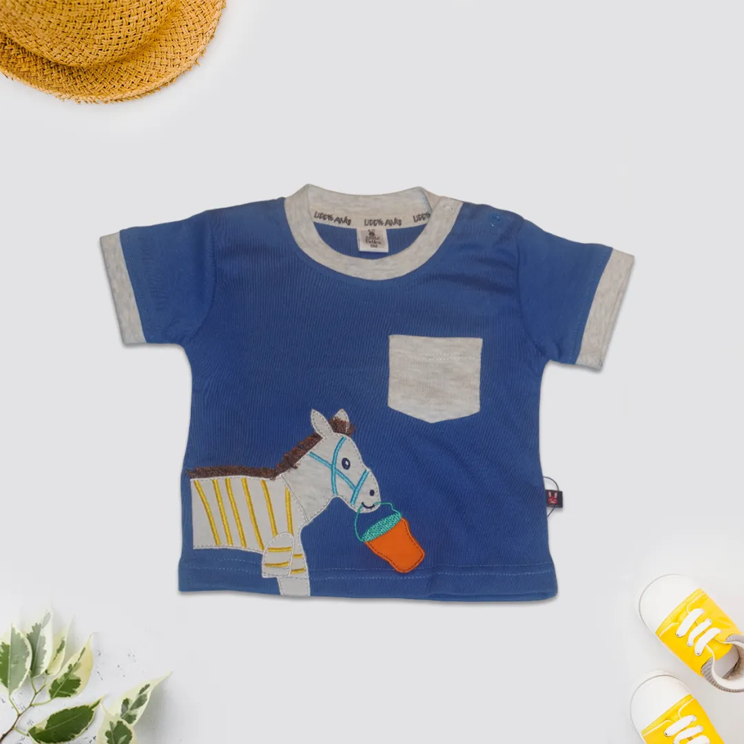 Kids Horse Printed T-Shirt with Shorts Set