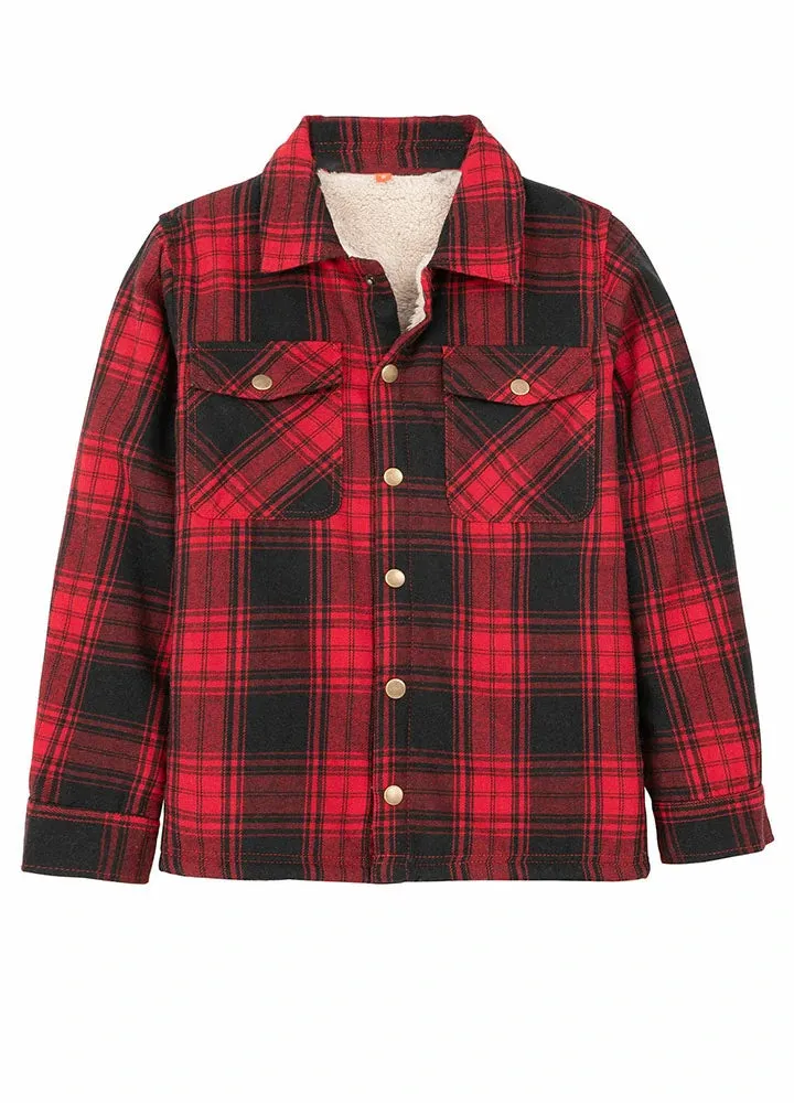 Kids Matching Family Red Plaid Flannel Shacket