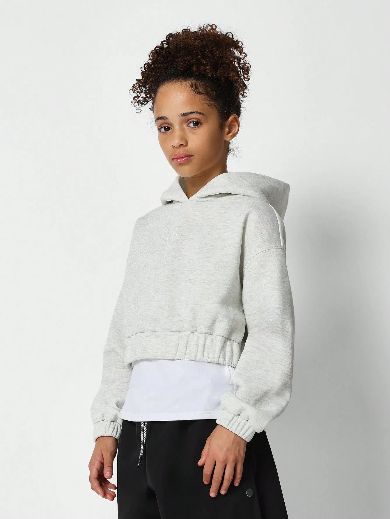 Kids Unisex Overhead Crop Fit Essential Hoodie