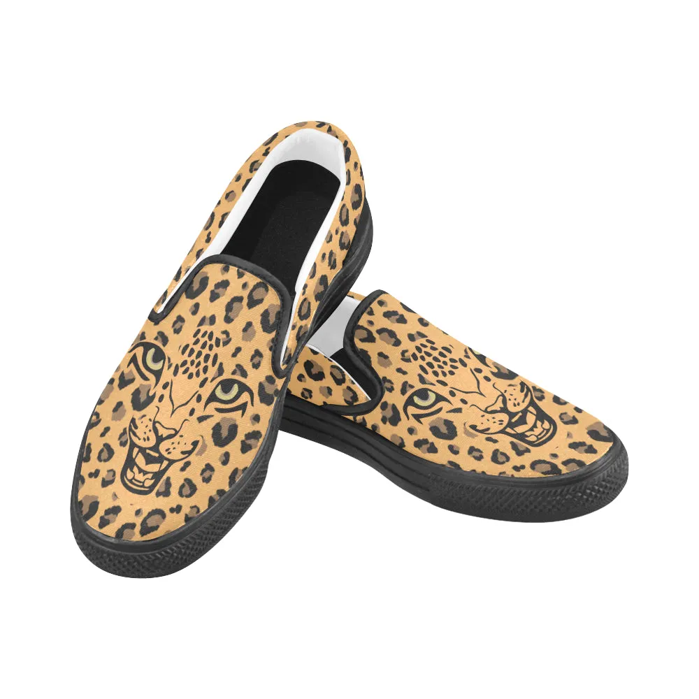 Kids's Leopard Print Slip-on Canvas Shoes