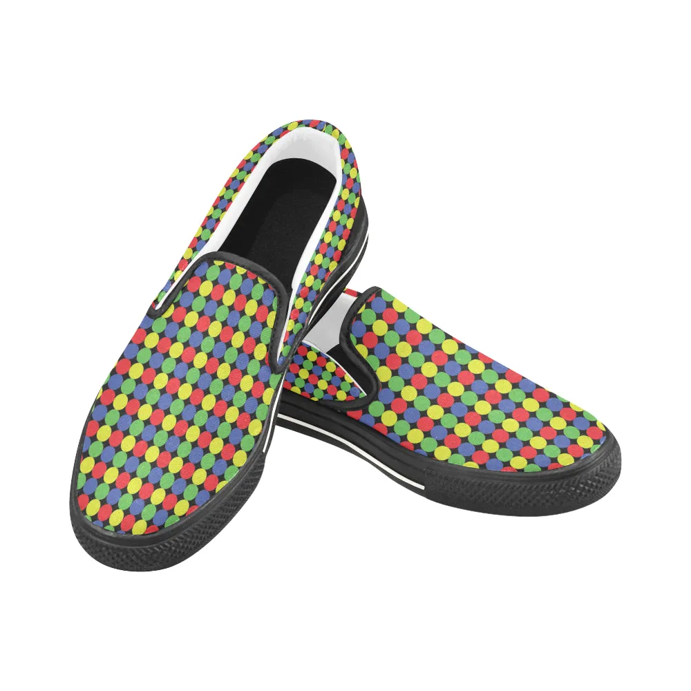 Kids's Polka Print Canvas Slip-on Shoes