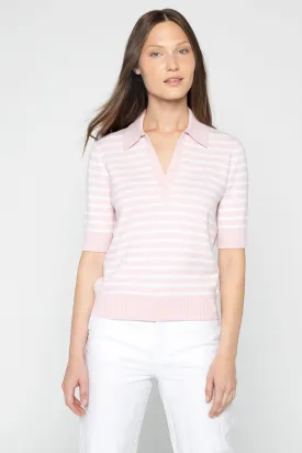 KINROSS CASHMERE - DOUBLE KNIT STRIPE POLO