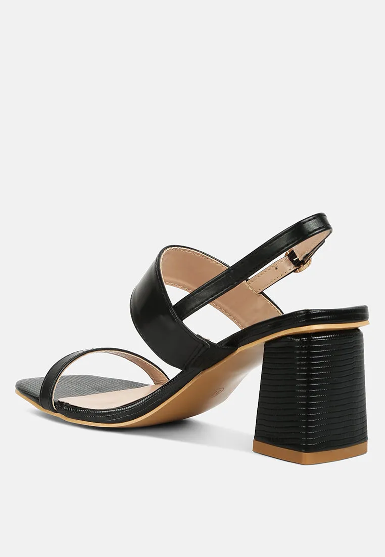 Kirk Elasticated Gussets Block Heel Sandals