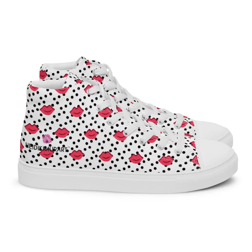 Kiss Print Men's High Tops, Valentine's Day Designer Men's High Top Canvas Sneaker Shoes (US Size: 5-13)