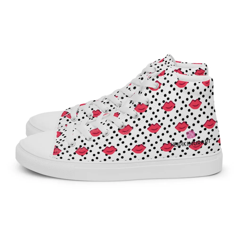 Kiss Print Men's High Tops, Valentine's Day Designer Men's High Top Canvas Sneaker Shoes (US Size: 5-13)