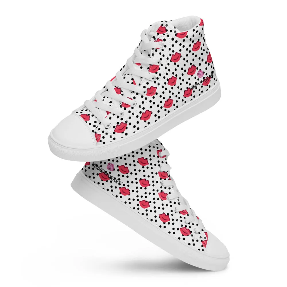 Kiss Print Men's High Tops, Valentine's Day Designer Men's High Top Canvas Sneaker Shoes (US Size: 5-13)