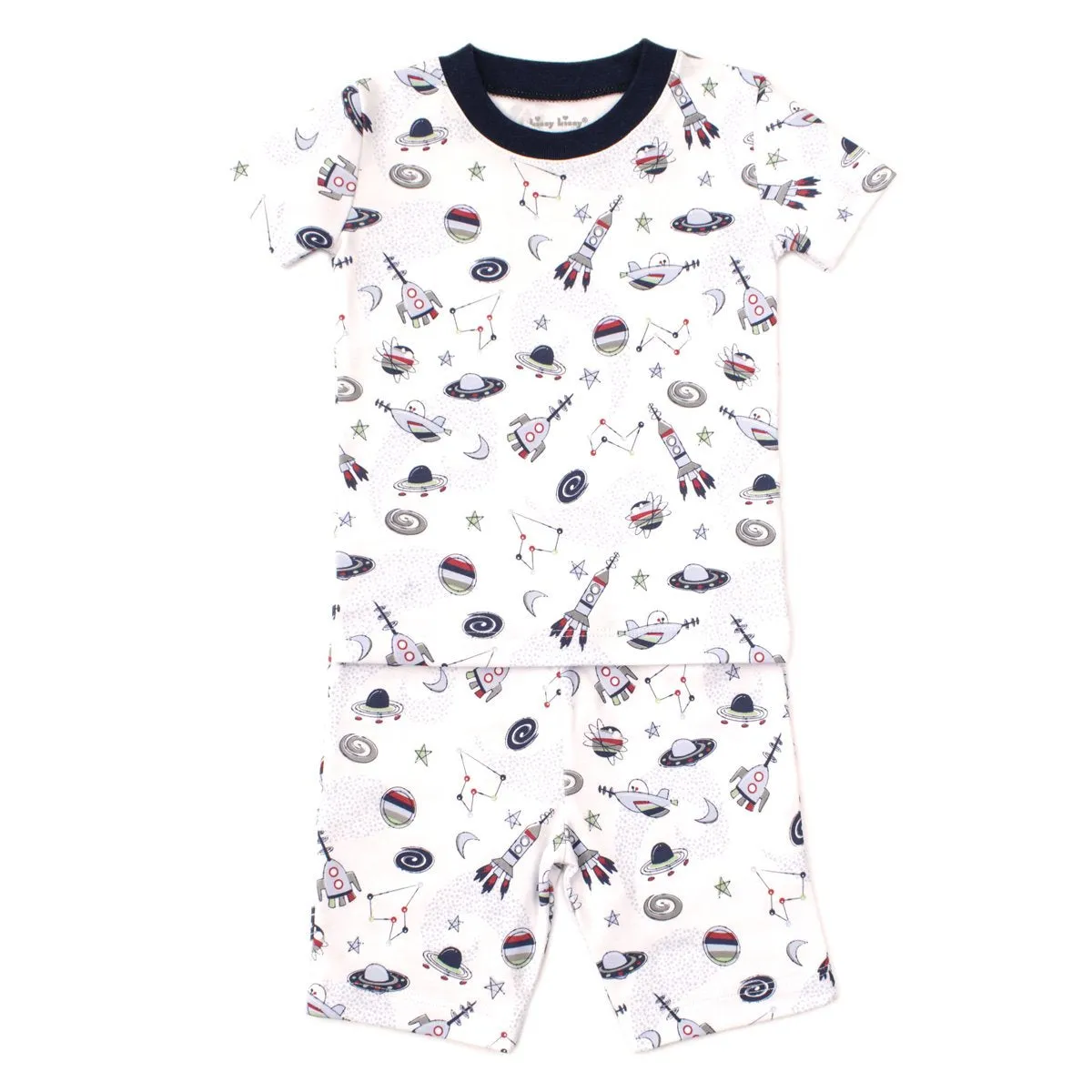 Kissy Kissy -PJs Outer Space -Print Short Pajama Set - Snug Fit -Blue