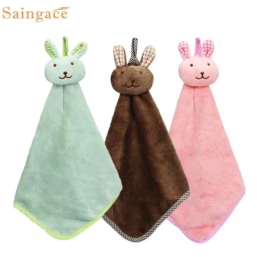 Kitchen Cartoon Animal Hanging Cloth Soft Plush Dishcloths Hand Towel Wonderful35%