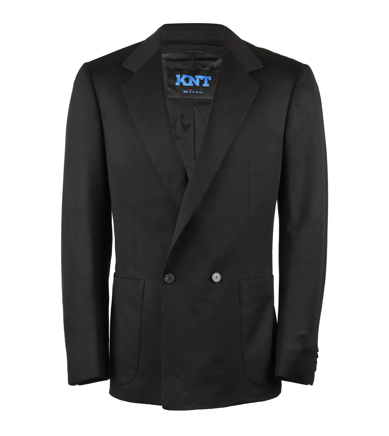 KITON KNT Black Double Notch Blazer