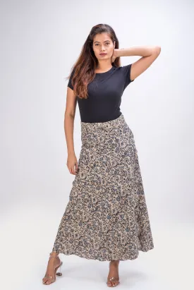 KK3016 Wrap Skirt - Blue Vine