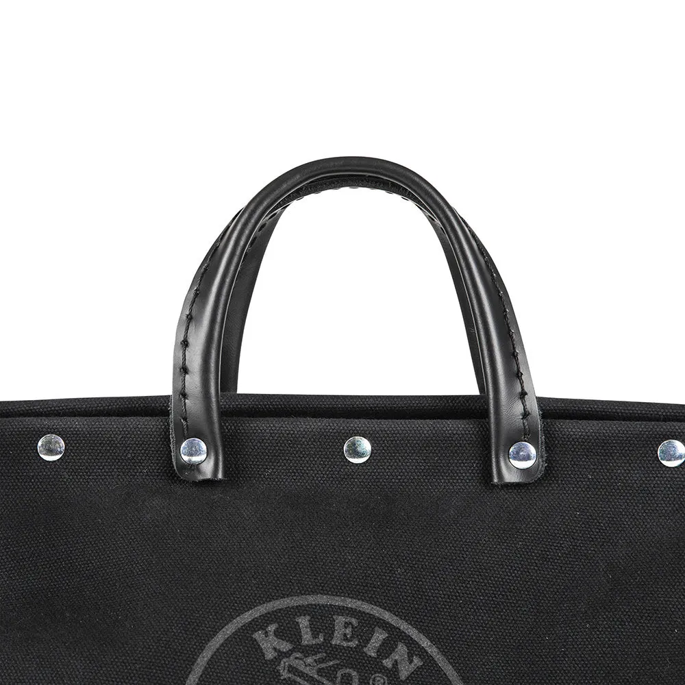 Klein 510216SPBLK Deluxe Black Canvas Tool Bag, 16"