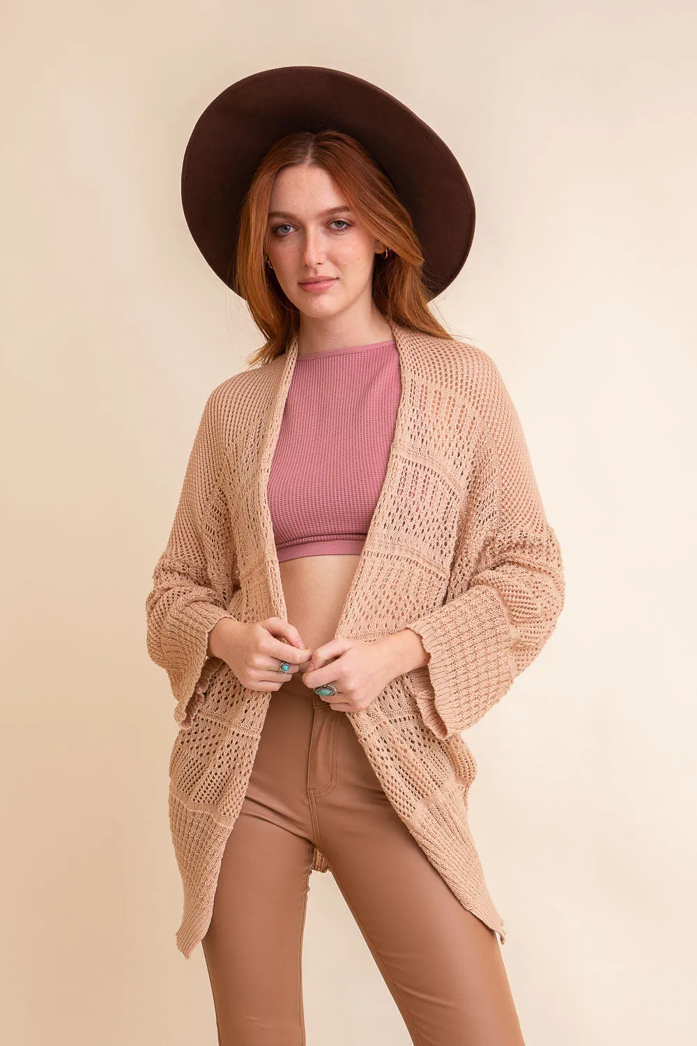 Knit Netted Cardigan