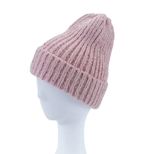 KNITTED SEQUIN BEANIE