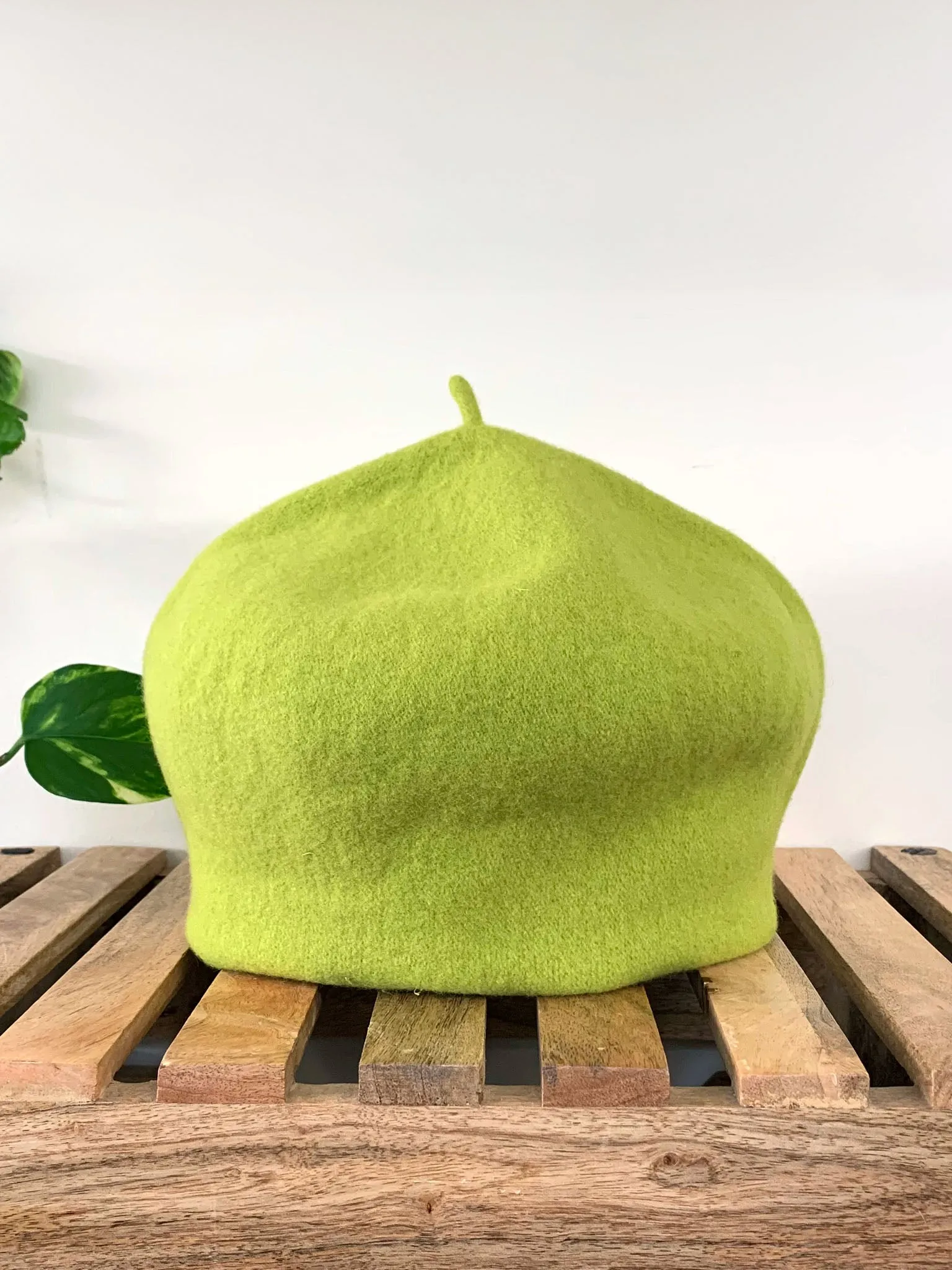 KOPKA Roll Up Woollen Beret - Lime