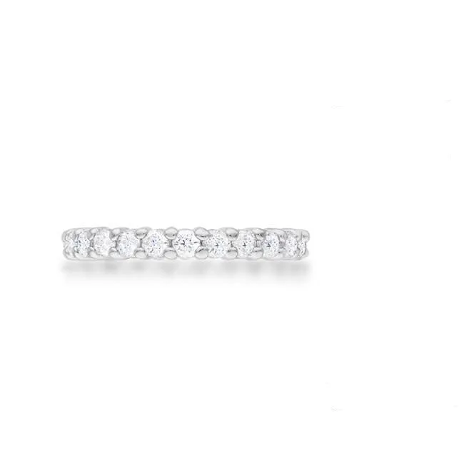 Krista Eternity Round Cut Stackable Ring | 2ct | Sterling Silver