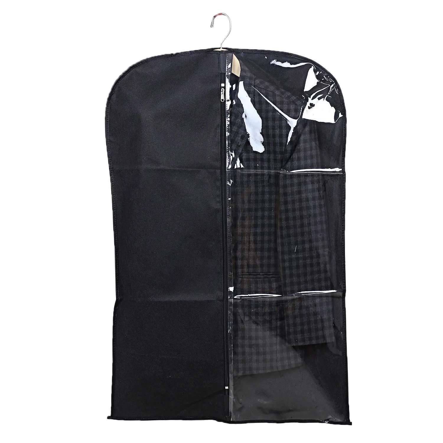 Kuber Industries 3 Pieces Half Transparent Non Woven Men's Coat Blazer Suit Cover (Grey & Black & Brown) -CTKTC041499