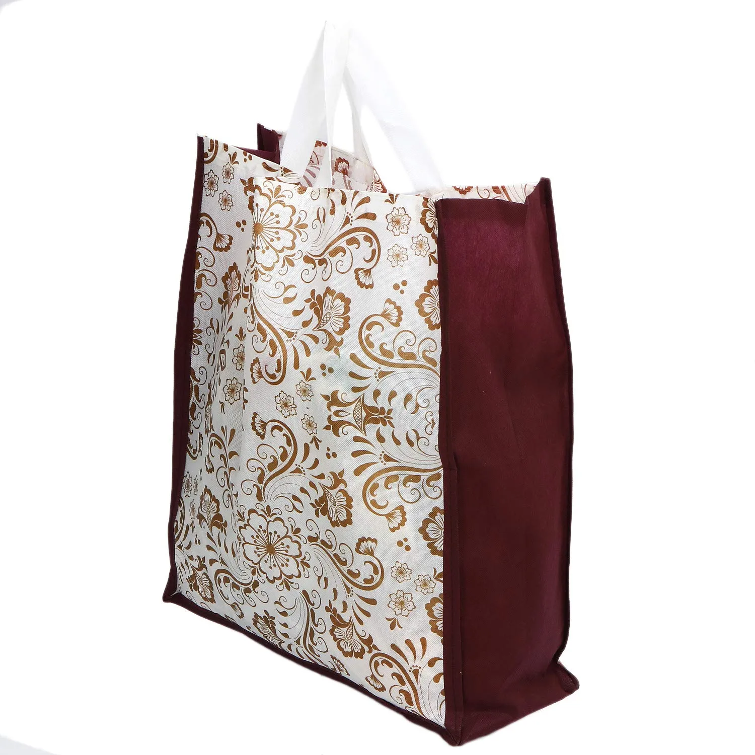 Kuber Industries 6 Pieces Non Woven Eco-Friendly Reusable Multipurpose Shopping Carry Bags (Maroon) - CTKTC030829