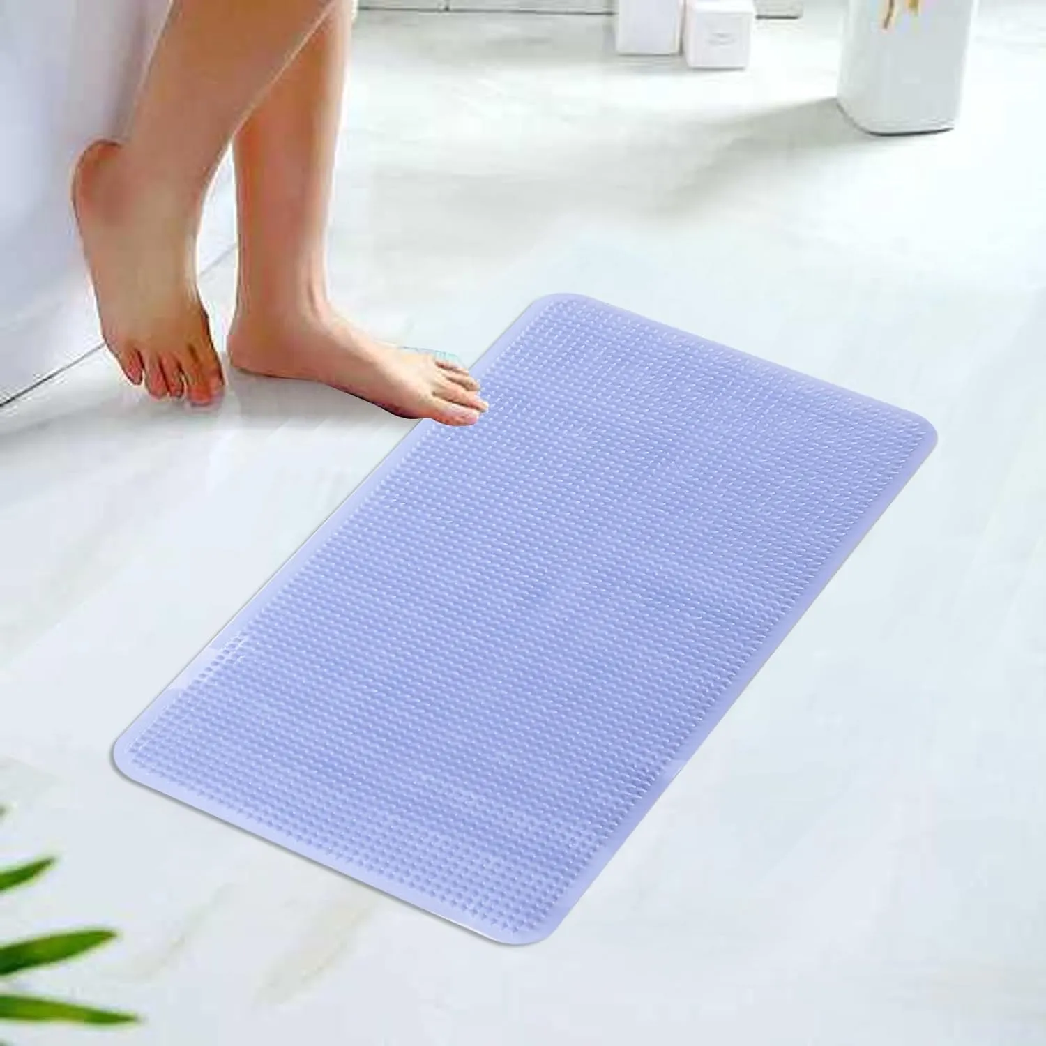 Kuber Industries Bath Mat | PVC Bathroom Mat | Shower Bath Mat | Floor Tub Mat | Bathroom Mud Mat | Anti-Skid Shower Bathroom Mat | L-YSD-C |Pack of 3|Sky Blue