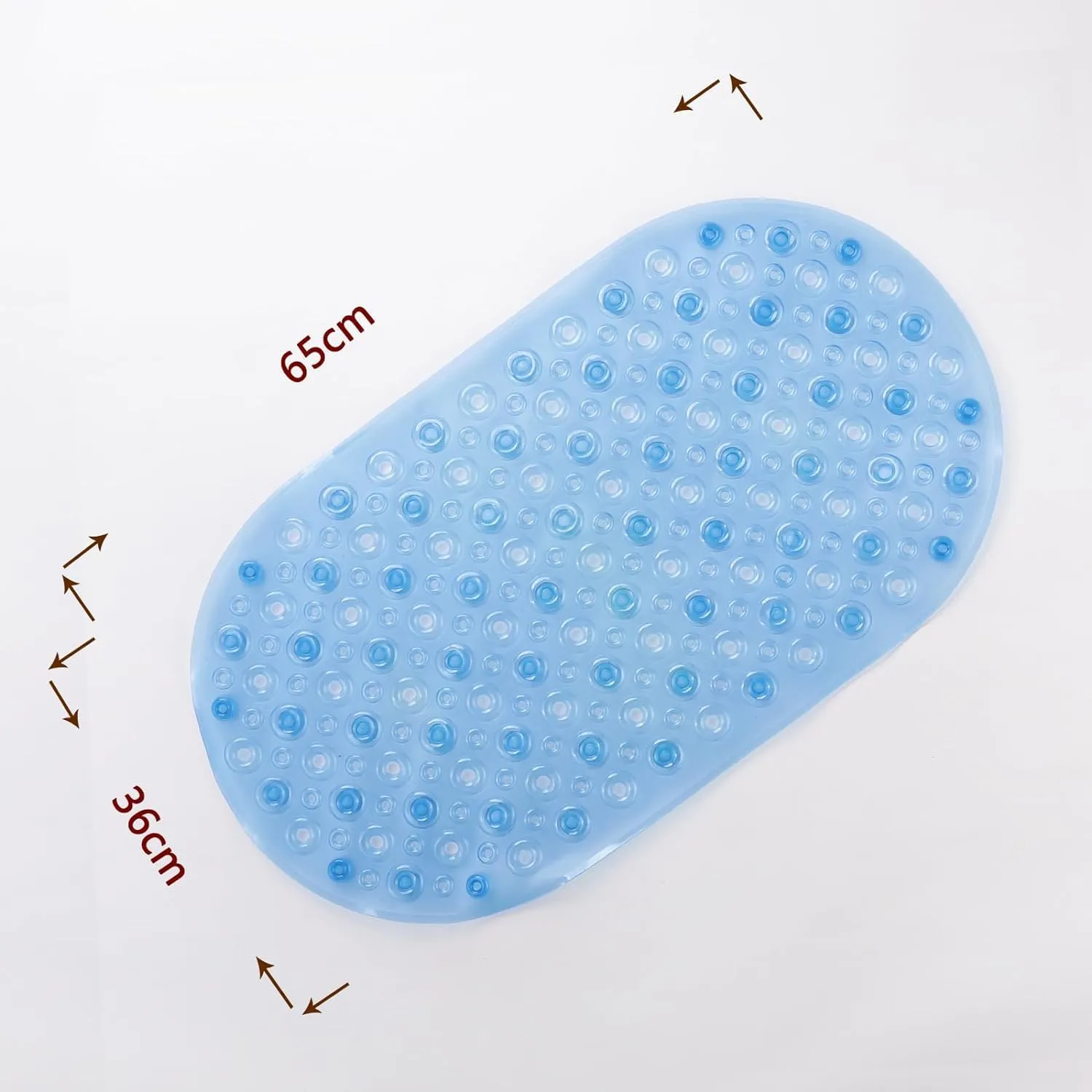 Kuber Industries Bath Mat | PVC Bathroom Mat | Shower Bath Mat | Floor Tub Mat | Bathroom Oval Mud Mat | Anti-Skid Shower Bathroom Mat | Q-01A |Pack of 4| Blue