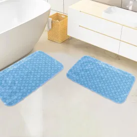 Kuber Industries Bath Mat | PVC Bathroom Mat | Shower Bath Mat | Floor Tub Mat | Foot Massager Mat | Anti-Skid Shower Bathroom Mat | B-01A |Pack of 2| Blue