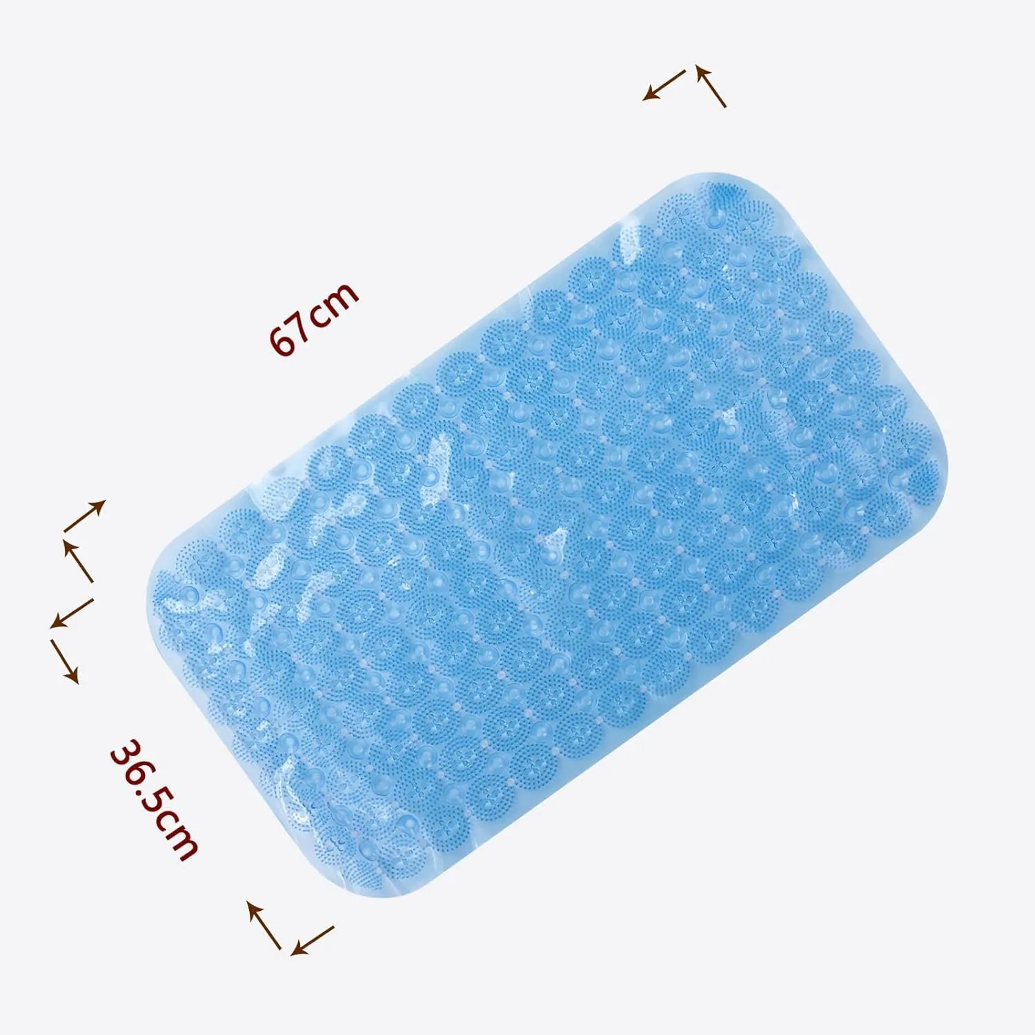 Kuber Industries Bath Mat | PVC Bathroom Mat | Shower Bath Mat | Floor Tub Mat | Foot Massager Mat | Anti-Skid Shower Bathroom Mat | B-01A |Pack of 2| Blue