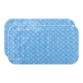 Kuber Industries Bath Mat | PVC Bathroom Mat | Shower Bath Mat | Floor Tub Mat | Foot Massager Mat | Anti-Skid Shower Bathroom Mat | B-02B |Pack of 2| Light Blue